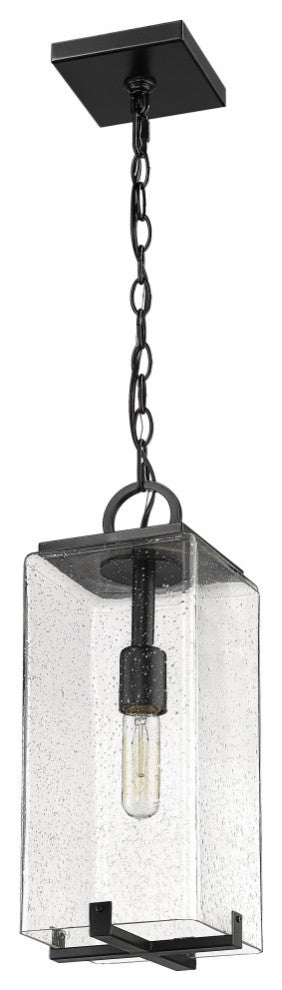 Zlite 592CHM-BK 1-Light Outdoor Chain Mount Ceiling Fixture, Seedy