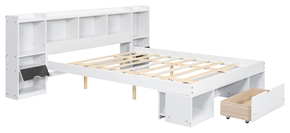 Gewnee Queen Size Wood Platform Bed