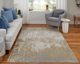 Tripoli Modern Abstract, Ivory/Brown/Gray, 5'x8' Area Rug