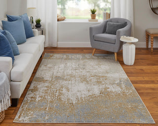 Tripoli Modern Abstract, Ivory/Brown/Gray, 5'x8' Area Rug
