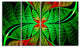 Fractal Green Leaf Design, Abstract Canvas Art Print, 48"x28", 4 Panels