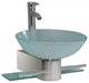 Cristallino Modern Glass Bathroom Vanity With Frosted Vessel Sink-FFT3072BN