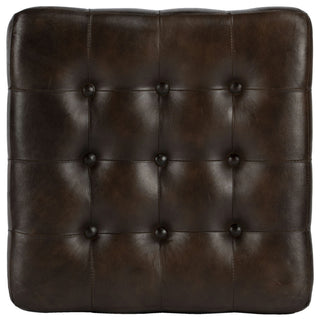 Butler Specialty Company, Leon Button Tufted Leather Ottoman, Brown
