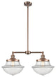 Large Oxford 2-Light Chandelier, Antique Copper, Clear