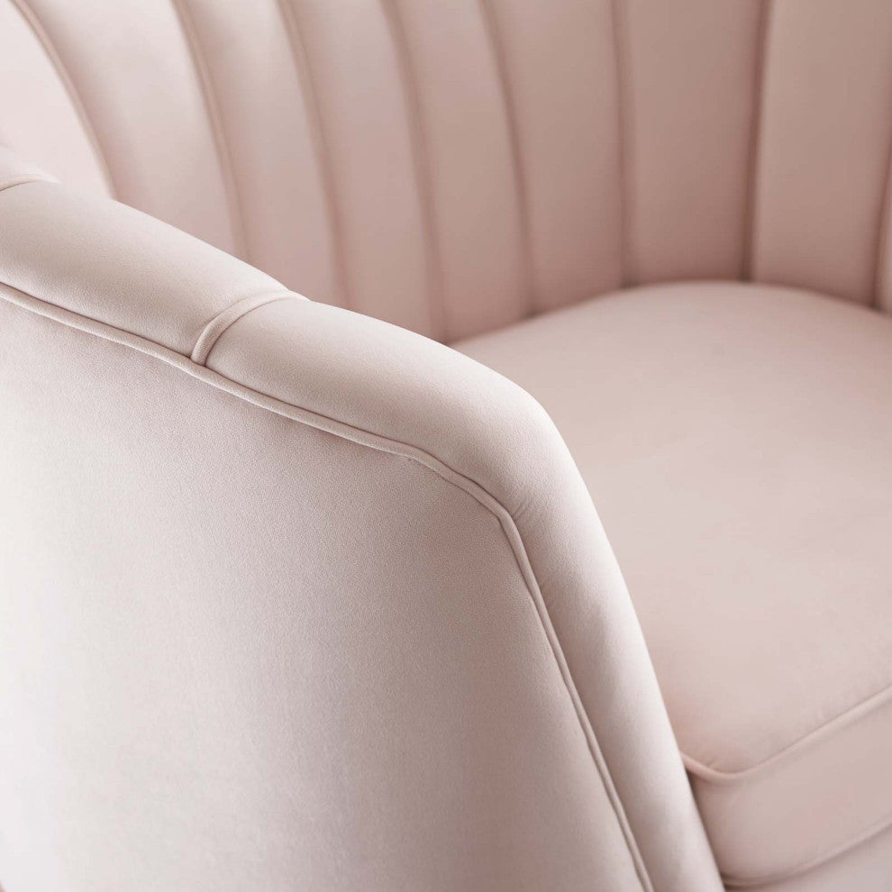 Armchair Accent Chair, Velvet, Pink, Modern, Living Lounge Hotel Hospitality