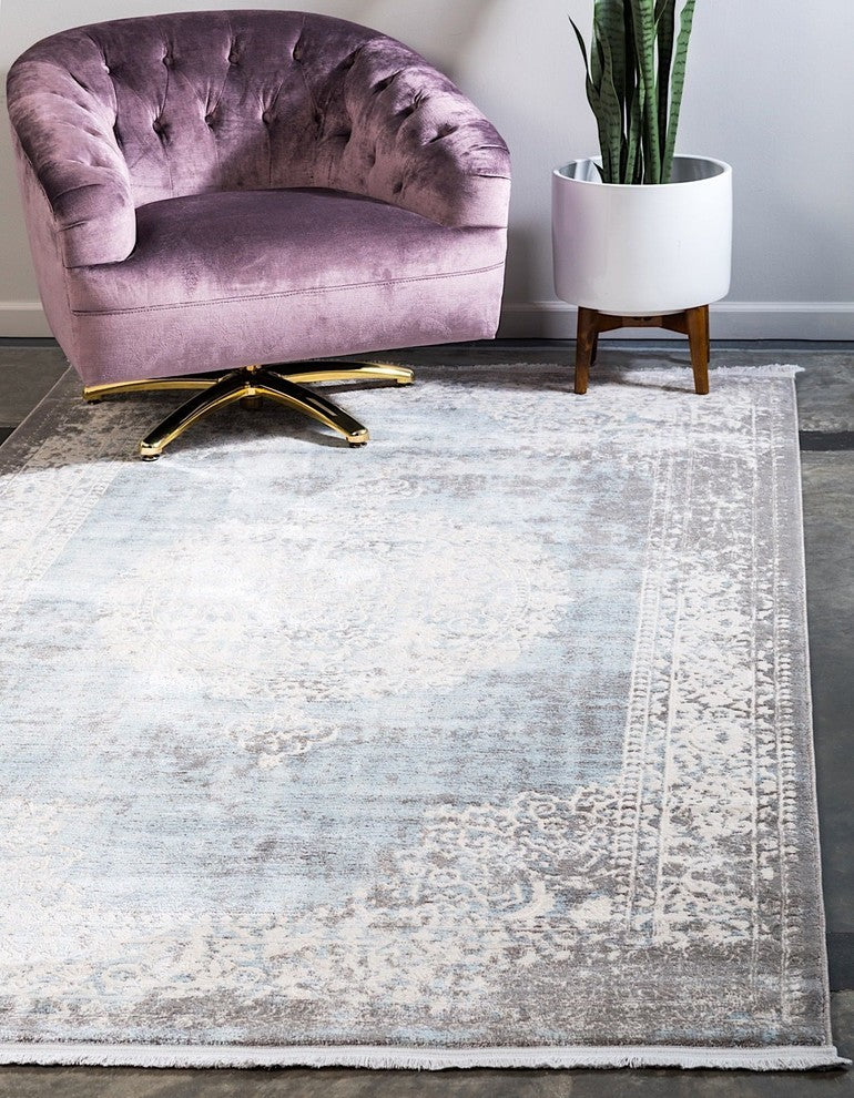 Contemporary Classique 4' Square Sand and Sky Area Rug
