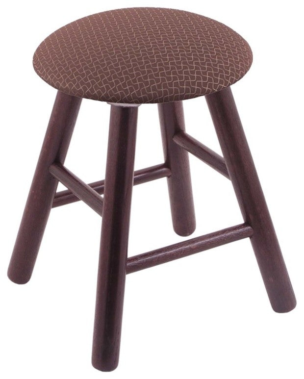 Holland Bar Stool, Oak Round Cushion Vanity Stool, Smooth Legs