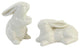 Easter White Bunnies Set/6 Porcelain Hippity Hop Adorable 13872A