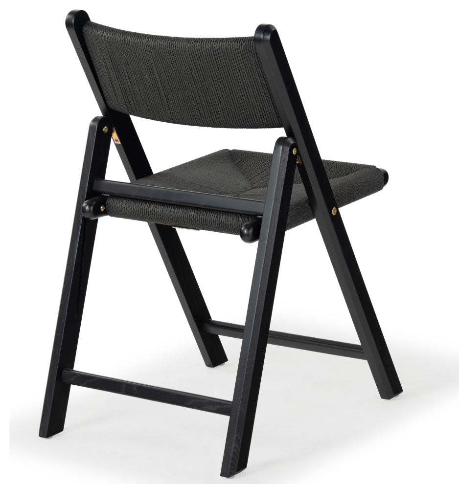 Safavieh Couture Shaylie Folding Dining Chair, Black
