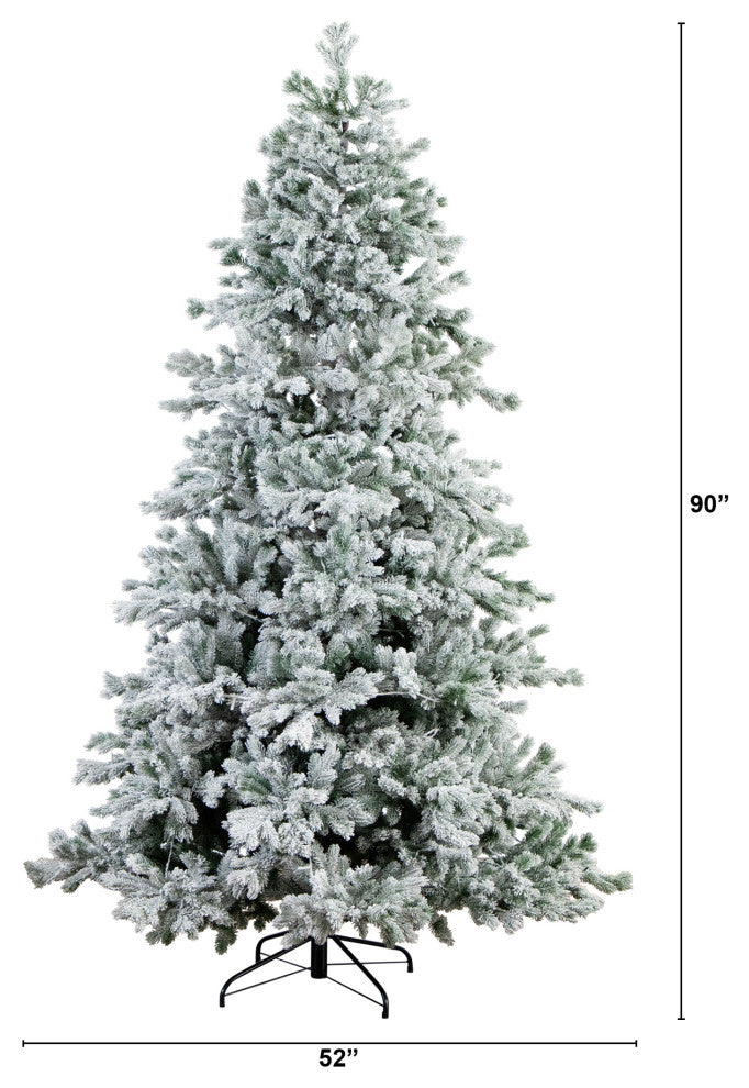 7.5ft. Pre-Lit Artificial California Flocked Spruce Christmas Tree