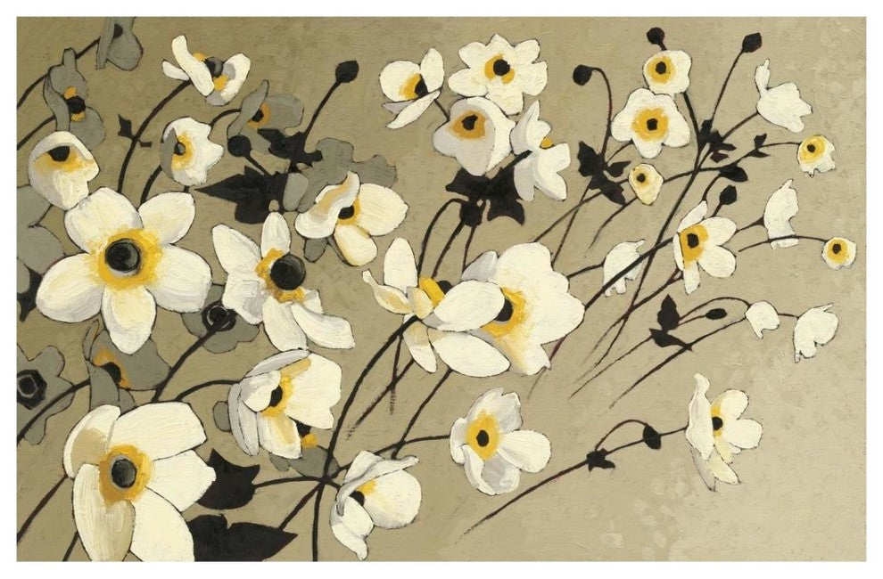"Anemones Japonaises Blancs" Digital Paper Print by Shirley Novak, 38"x26"