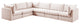 Jacob Velvet Upholstered 6-Piece L-Shaped Modular Sectional, Pink