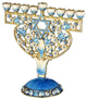 Hand Painted Enamel Menorah Candelabra With Doves and Flowers