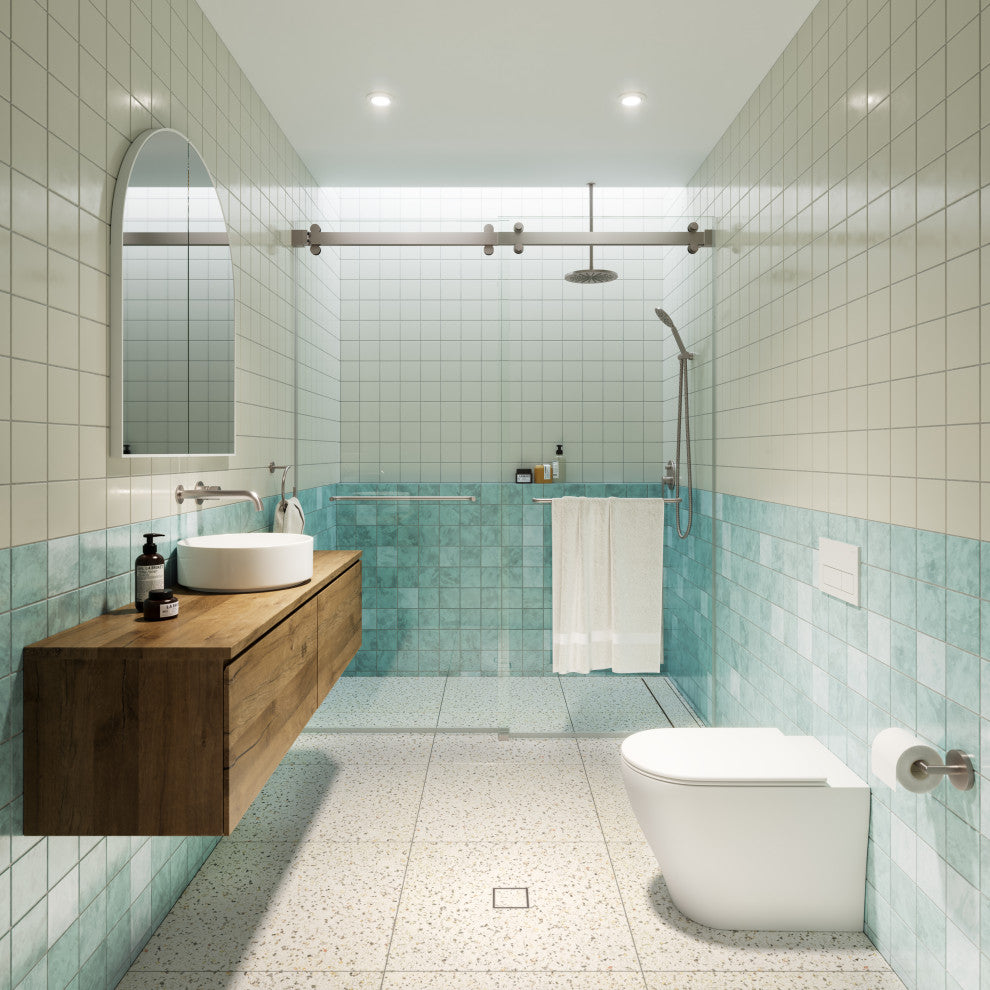 Polaris 60 in. x 78 in. Sliding Bypass Shower Doors, Brushed Nickel