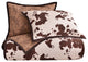 Elsa Cowhide Reversible Quilt Set, Chocolate, 3PC, Full/Queen