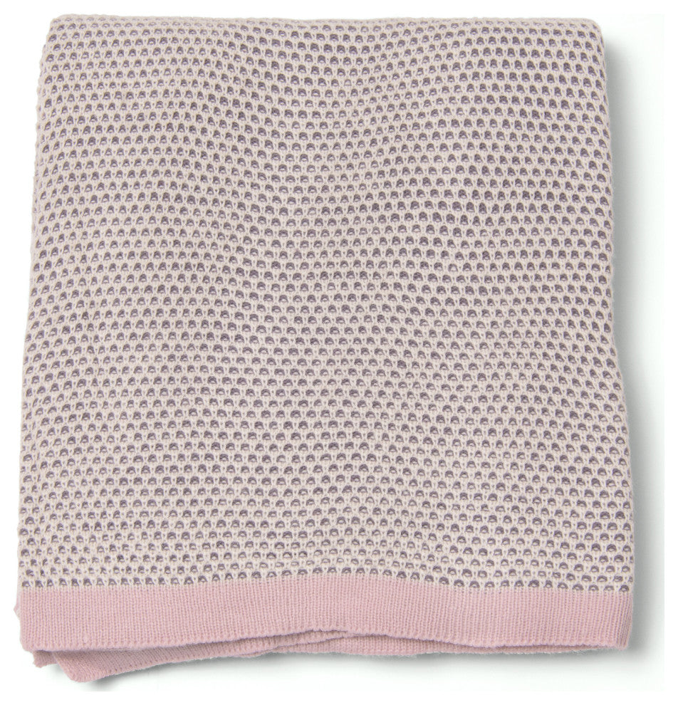 Woven Honeycomb Throw, Pink