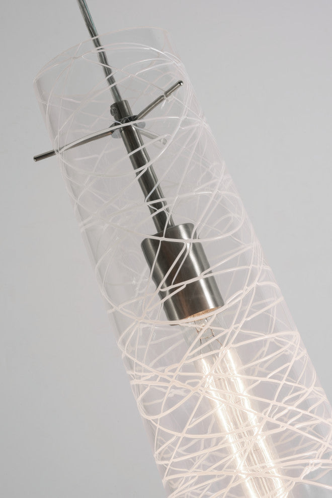 Spun 3 Light Linear Pendant, Clear Shades