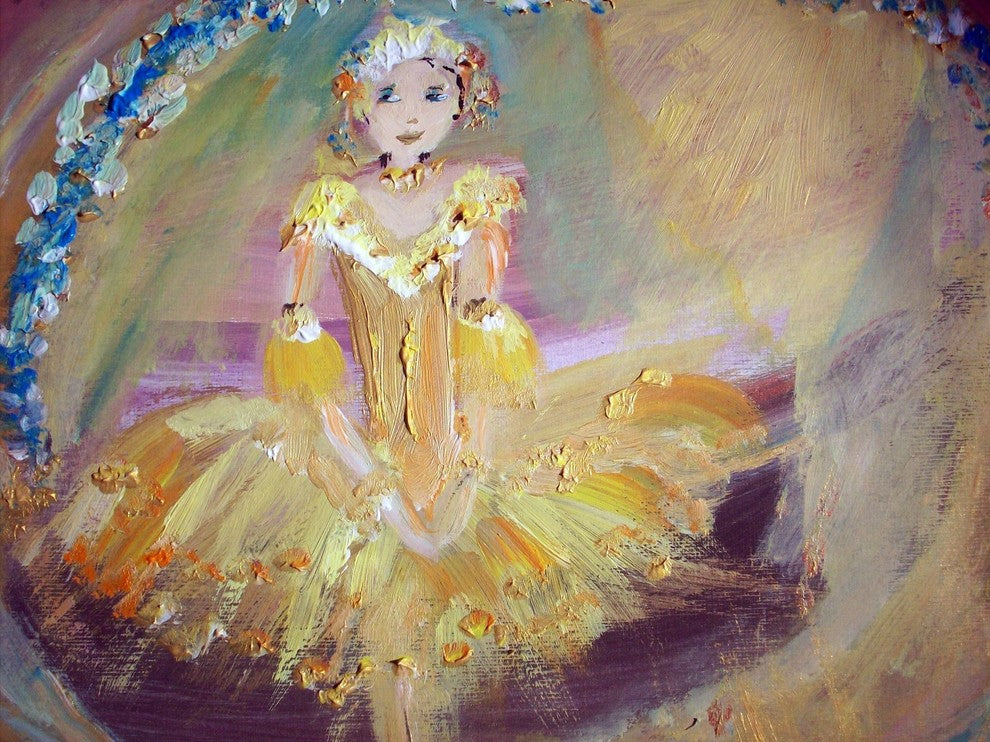 Tile Mural Contemporary Art Ballerina By Judith Desrosiers, 6"x8", Matte