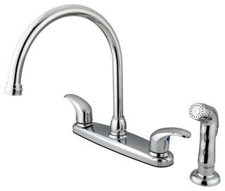 Kingston Brass KB6791LLSP 8" Centerset Kitchen Faucet, Polished Chrome