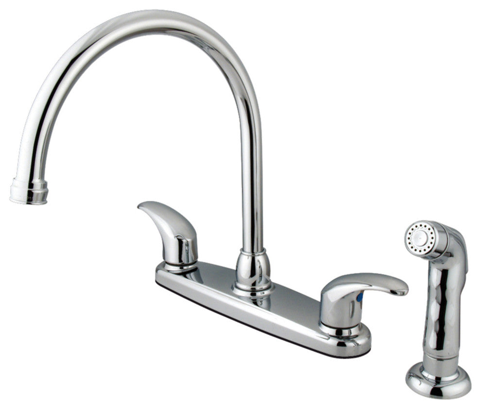 Kingston Brass KB6791LLSP 8" Centerset Kitchen Faucet, Polished Chrome