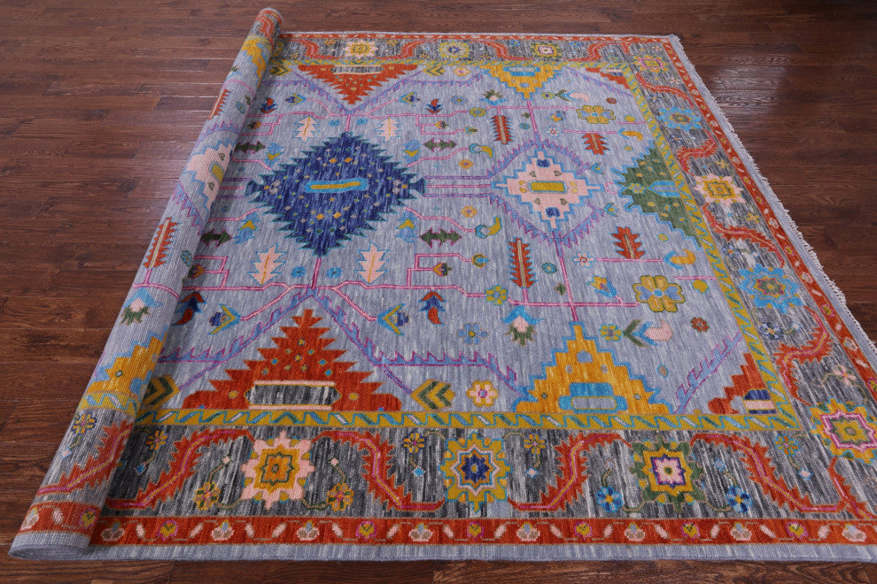 9' 1" X 11' 10" Kazak Hand Knotted Wool Rug - Q15838