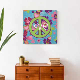Love Peace Sign 20x20 Canvas Wall Art