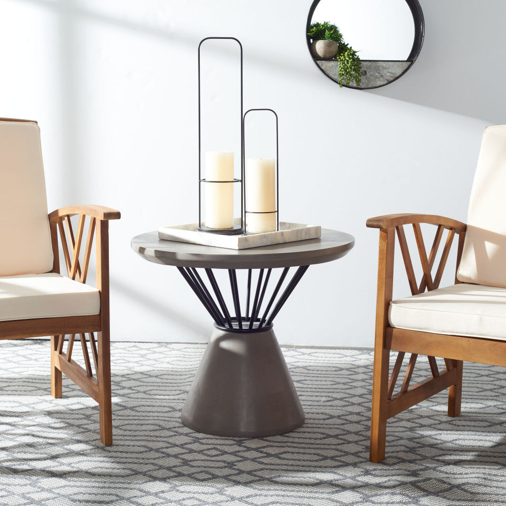 Safavieh Darien Concrete Accent Table Dark, Grey