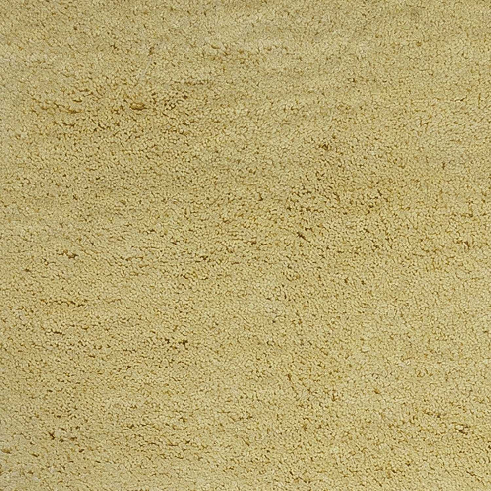 HomeRoots 8' x 11' Solid Color Canary Yellow Shag Area Rug