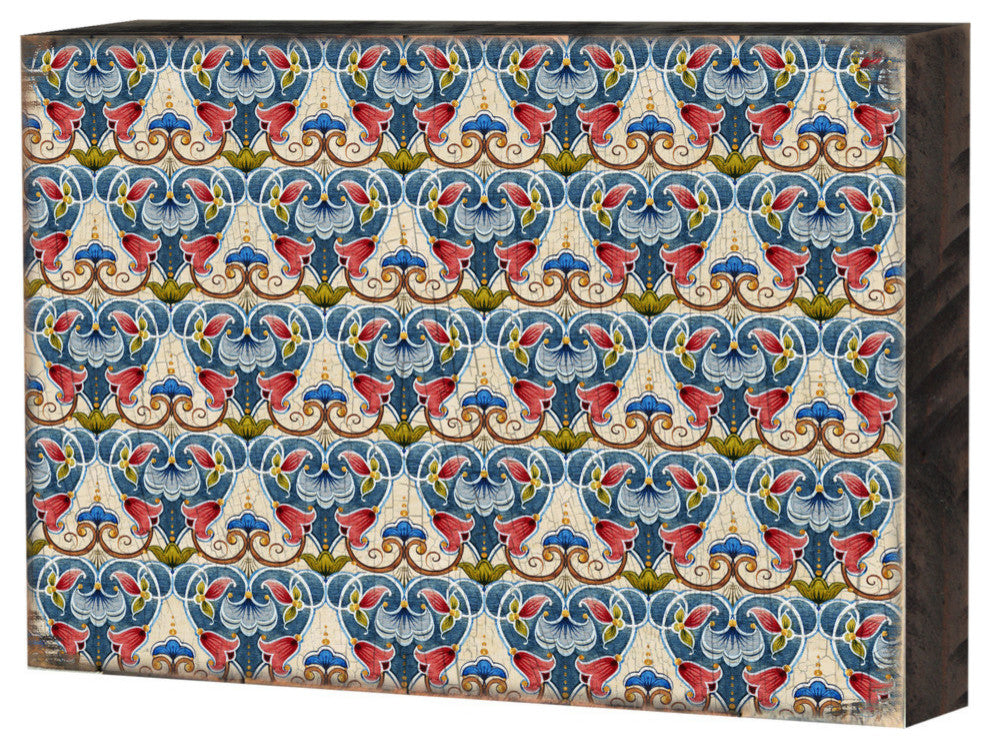 Decorative Pattern Wooden Block, 12"x9"