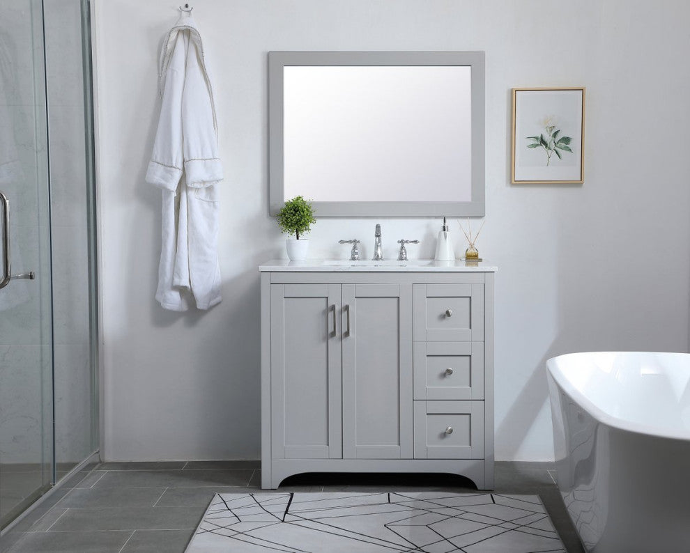 Anderson Rectangle Vanity Mirror 27", Gray