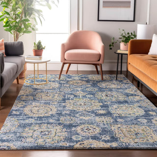 Premium Machine Washable Mayfield AMF634 Blue 8' x 10' Rug