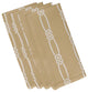 Tom Foolery, Stripe Print Napkin, Beige And Taupe, Set of 4