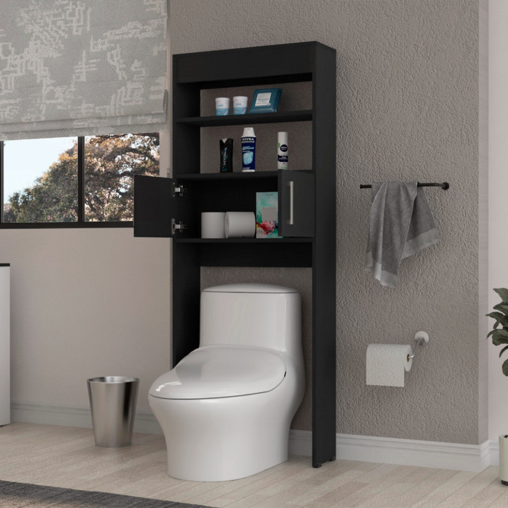 Over The Toilet Cabinet Jozz, Bathroom, Black