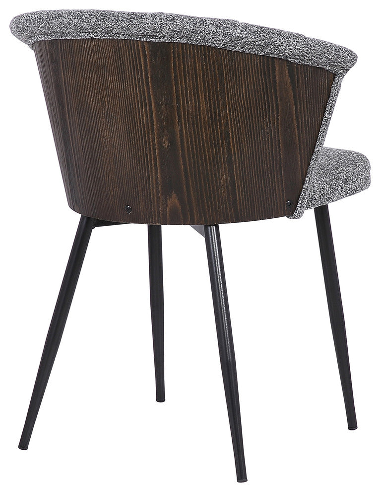 Orchid Mid-Century Dining Chair In Black Powder Coated Finish