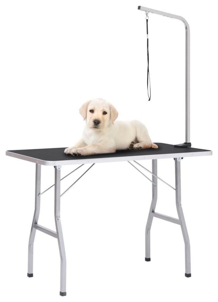vidaXL Dog Grooming Table Adjustable Arm Foldable Dog Bath Table with 1 Loop