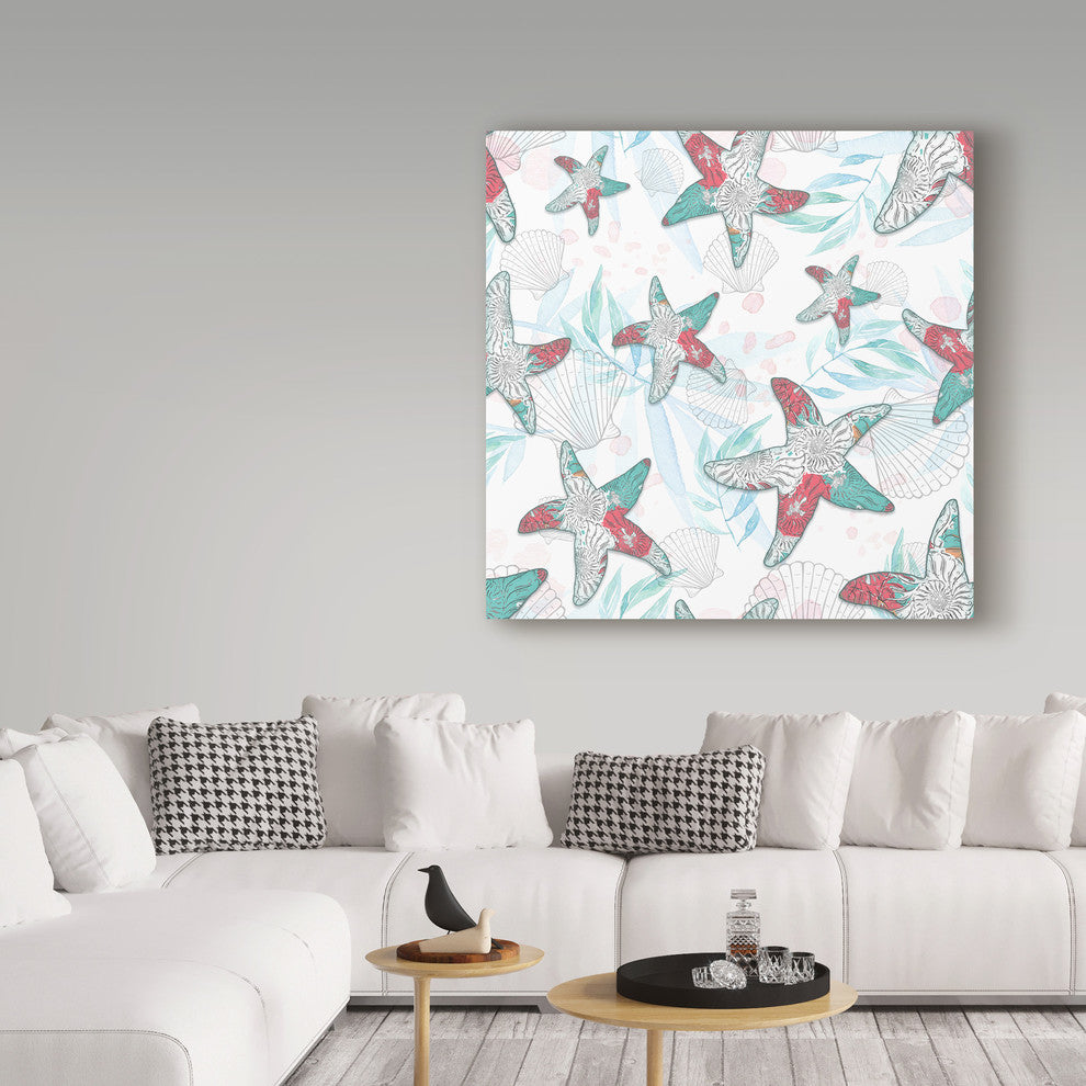 "White Starfish Pattern" by Lightboxjournal, Canvas Art