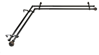 Harmony Corner Window Double Curtain Rod 13/16"D, Black, 48-84"
