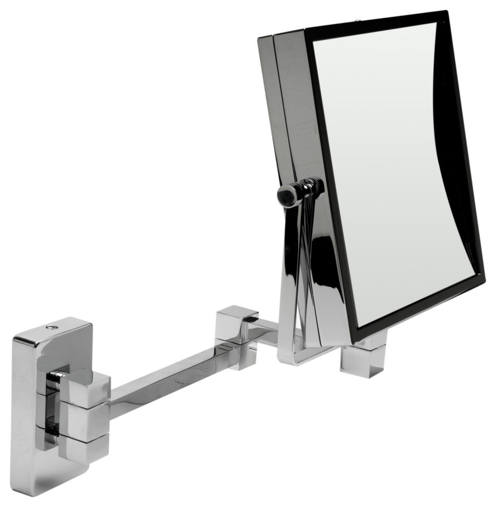ALFI brand ABM8WS-PC Chrome 5x Magnifying Wall Mount Square 8" Double Mirror