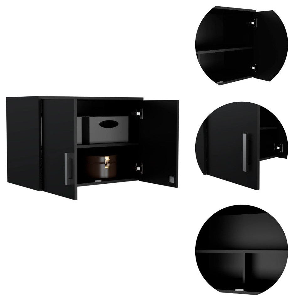 Danbury Storage Cabinet, Drawer Base Cabinet, Black, Wall Cabinet