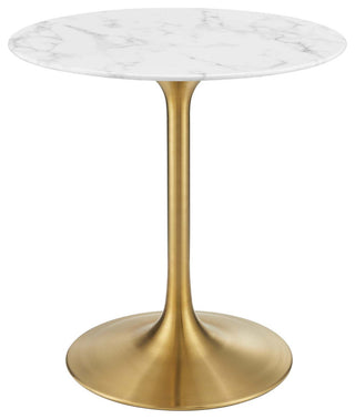 Lippa 28" Round Dining Table, Gold White