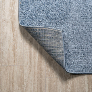Haze Solid Low-Pile Classic Blue 6' Square Area Rug