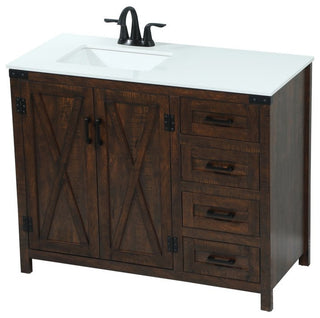 Home Living 19" Farmhouse Expresso-Light Bathroom Vanity