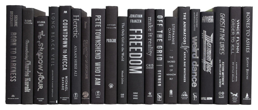 Decorative Books - Onyx & Silver - Black Books By The Foot