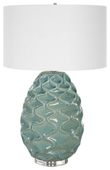 Uttermost Laced Up Sea Foam Glass Table Lamp
