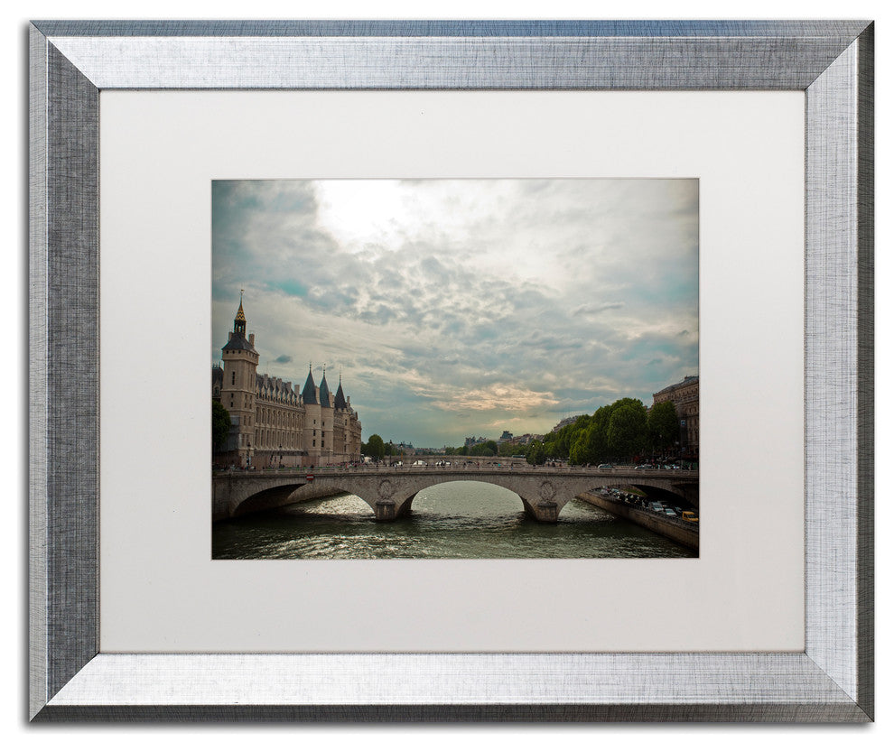 "40" Framed Art by Yale Gurney, Silver, White, 20"x16"
