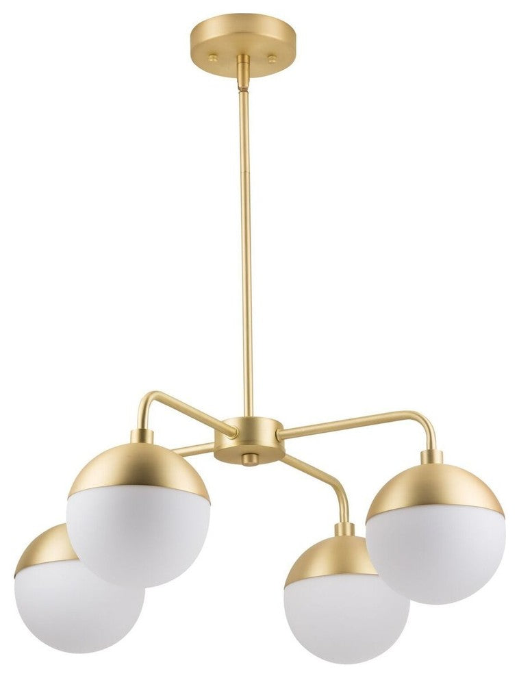 Linea di Liara Novara 4 Light Chandelier, Satin Brass