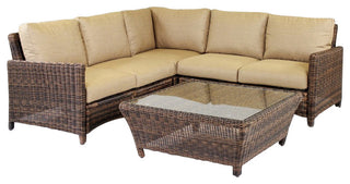Del Ray Sectional in Canvas Crimson