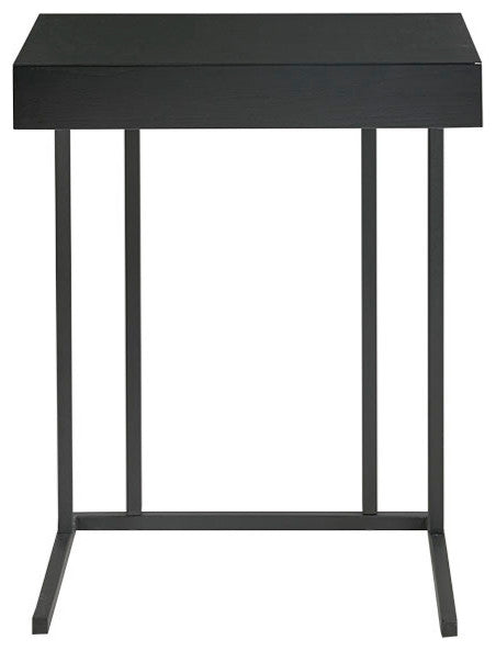 INK+IVY Wynn Pull-Up Accent Table with Drawer, Black