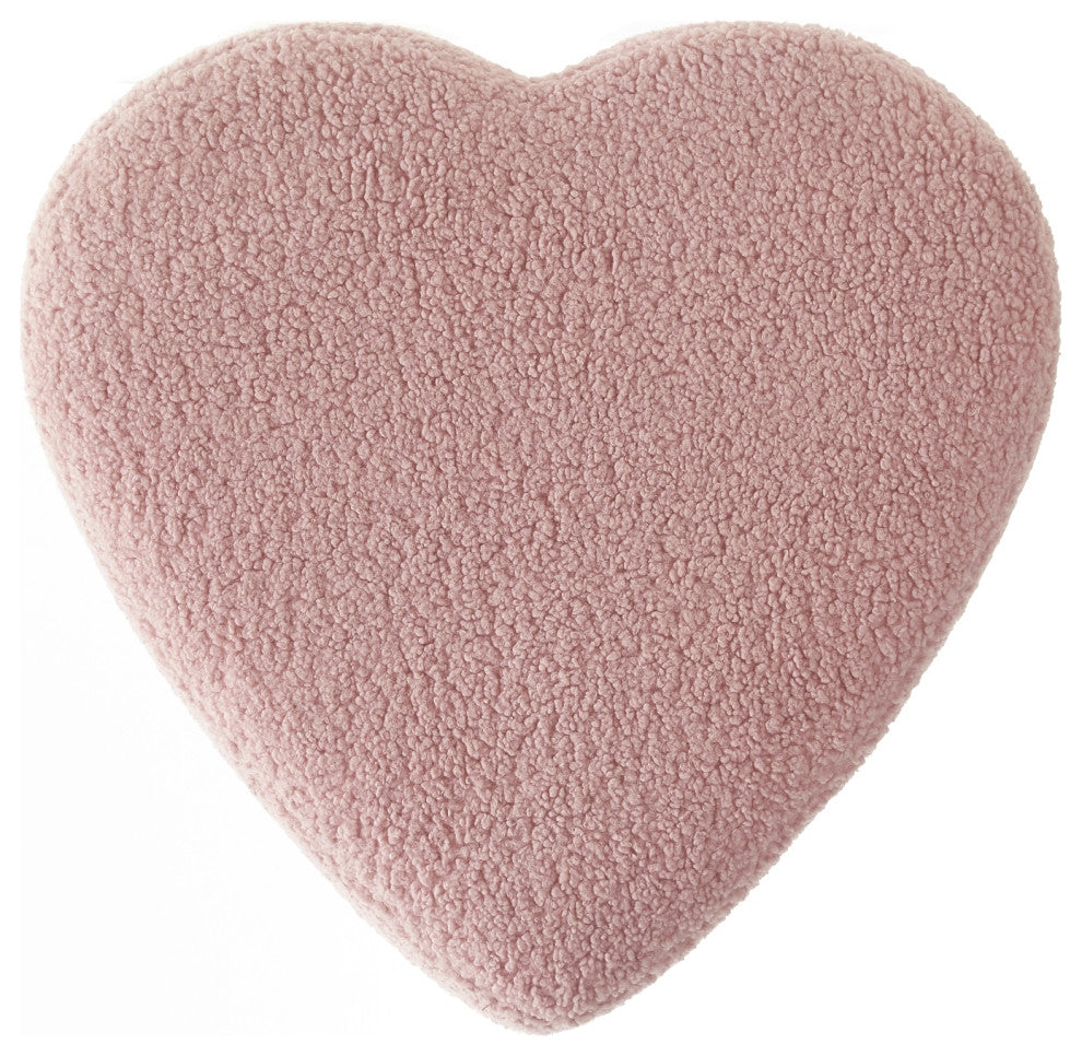 Rustic Manor Elouise Ottoman, Upholstered, Sherpa, Blush