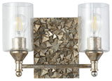 Mosaic 2-Light Bath Vanity Light, Antique Silver